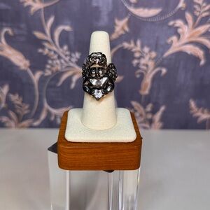 Vintage Estate Silver Toned Angel Ring Size 7 Lot D8